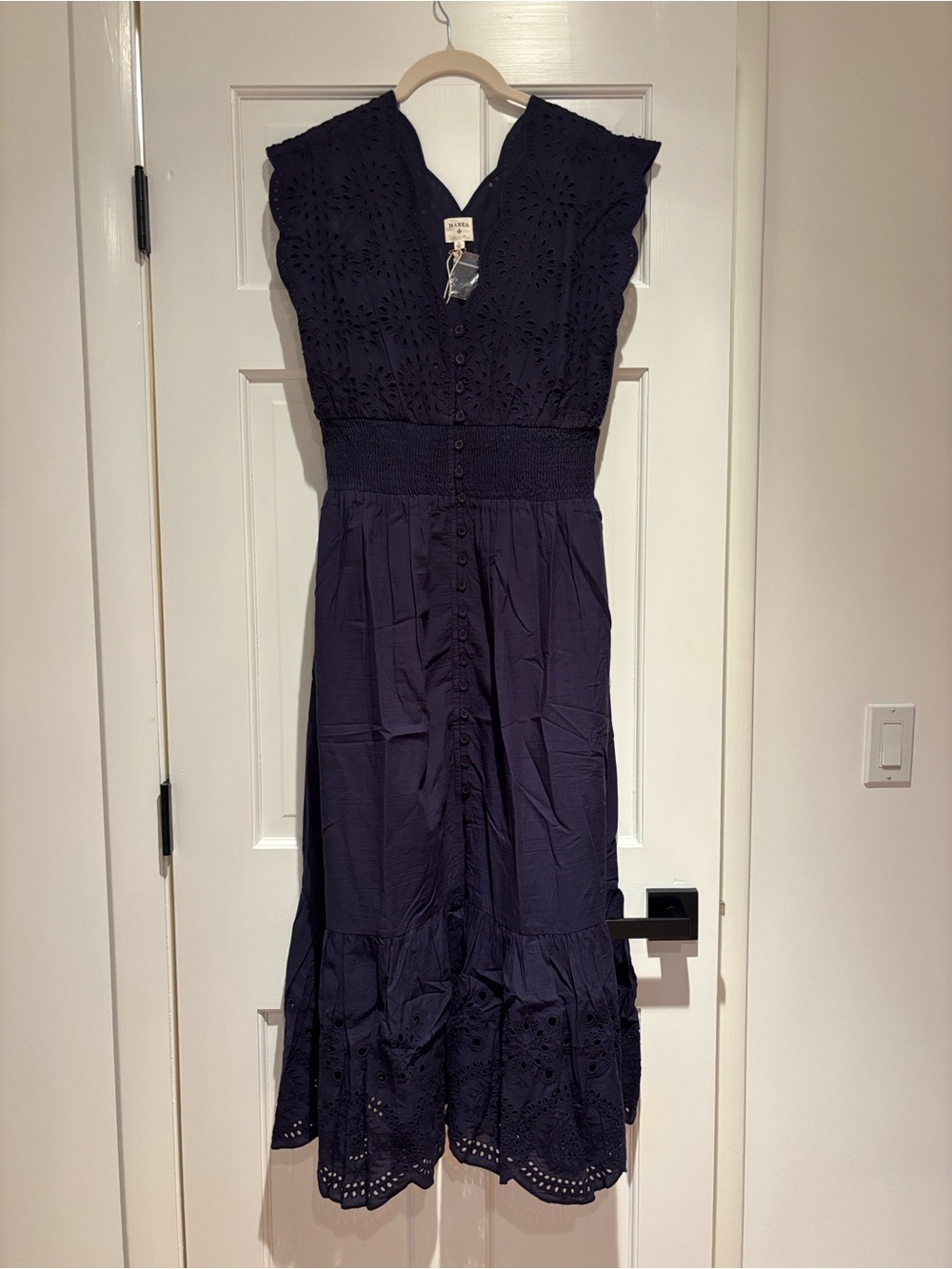 Fiona Dress in Navy Denim Eyelet, Size Small, NWT! - Picture 3 of 9
